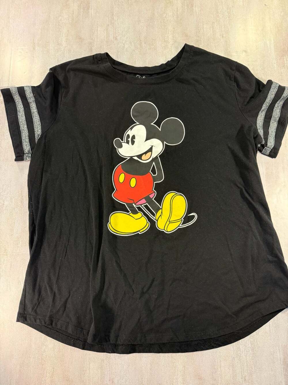 Disney‎ Mickey Mouse Graphic Varsity Stripe T-Shirt